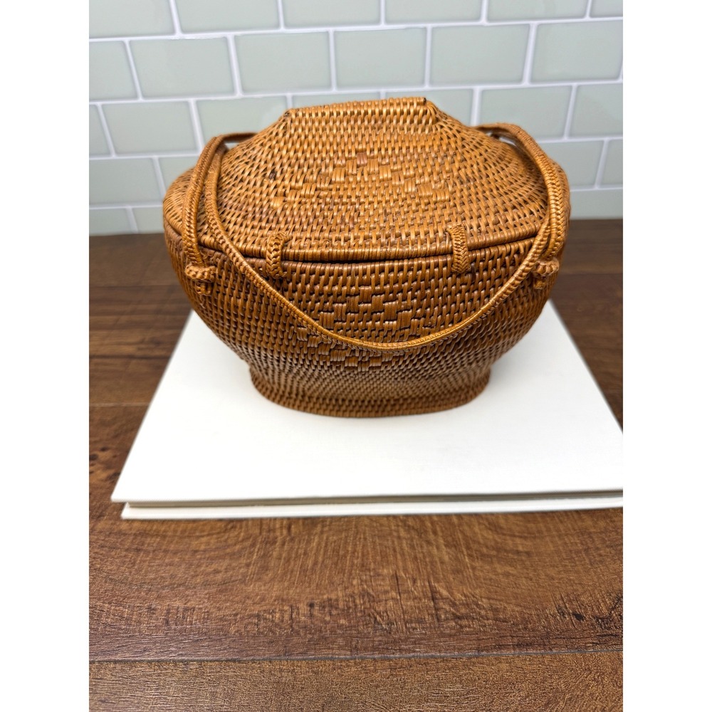 Handwoven Balinese Ata Grass Basket Purse - Vintage-Inspired - Picture 6 of 16